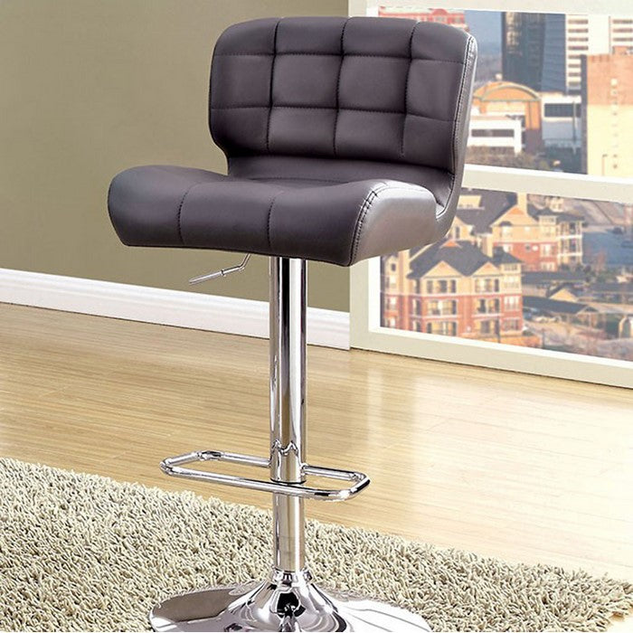 Kori Contemporary Bar Chair, Gray Finish