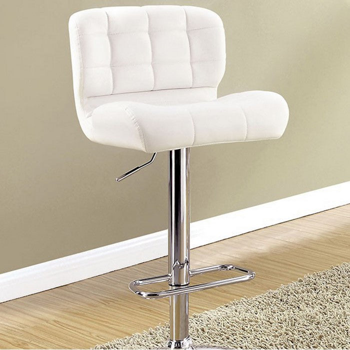 Kori Contemporary Bar Chair, White Finish