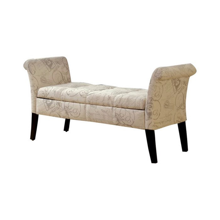 Doheny Contemporary Storage Bench With Sign Fabric