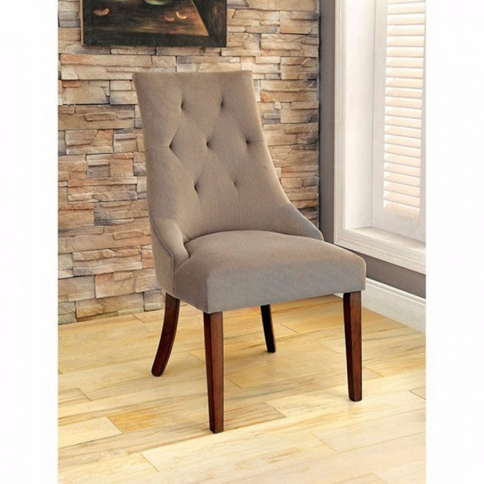 Havana Contemporary Side Chair, Beige Velvet, Set of 2