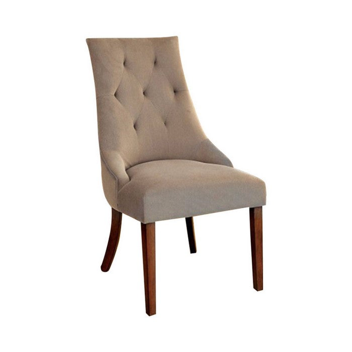 Havana Contemporary Side Chair, Beige Velvet, Set of 2