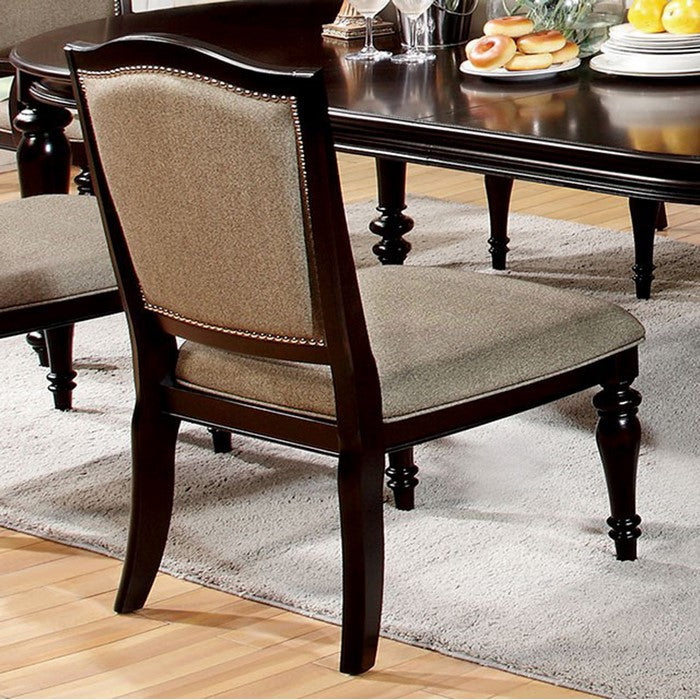 Harrington Transitional Side Chair, Dark Walnut Finish, Set Of 2
