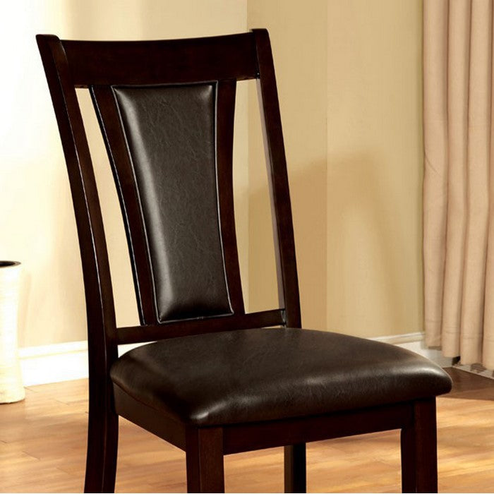 Brent Transitional Side Chair, Dark Cherry Finish, Set Of 2