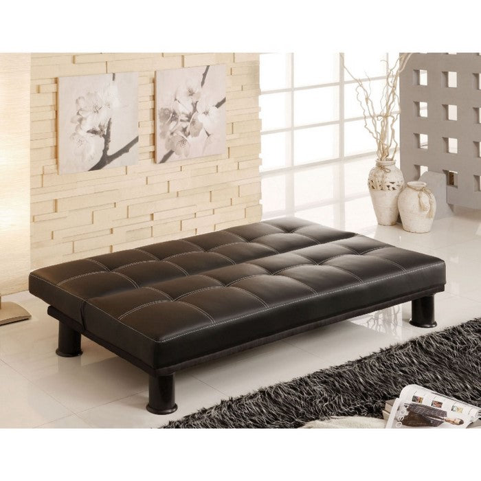Quinn Contemporary Futon Sofa, Black