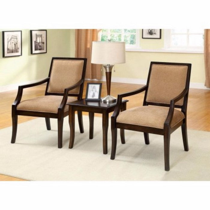 Boudry Transitional Office Chairs With Table - Set Of 3
