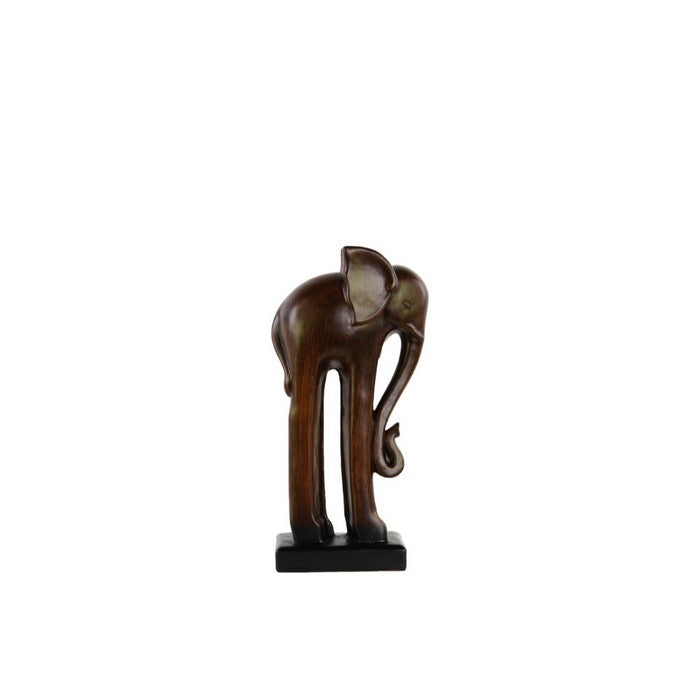 Standing Long-legged Elephant Figurine Small - Brown - Benzara