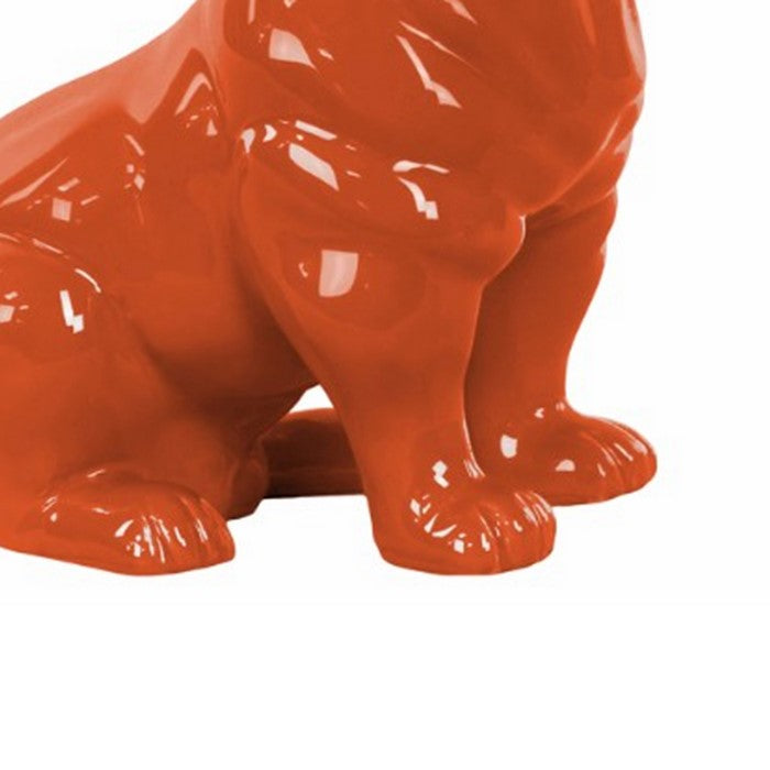 Sitting French Bulldog Figurine with Pricked Ears - Orange - Benzara