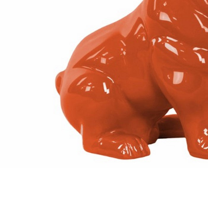 Sitting French Bulldog Figurine with Pricked Ears - Orange - Benzara