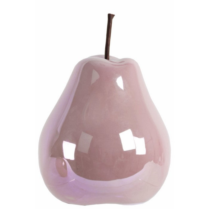 Alluring Pear Figurine- Large- Pink- Benzara