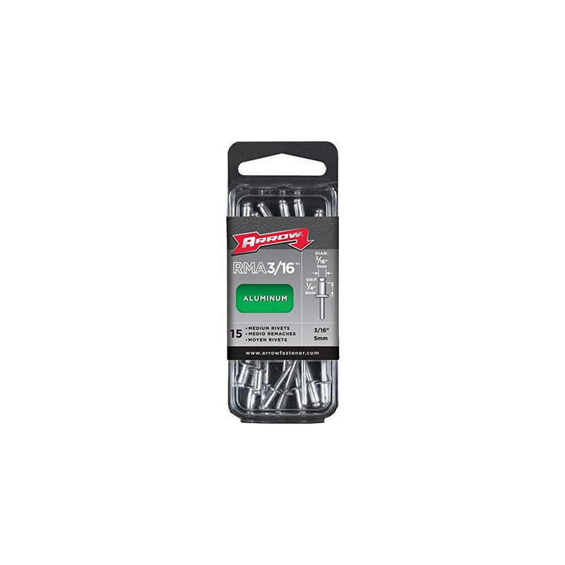 Arrow Fastener RMA3/16 Medium Aluminum 3/16-Inch Rivets, 18-Pack