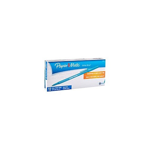 Paper Mate Write Bros Ballpoint Pens, Medium Point (1.0mm), Blue, 12 Count