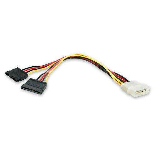 StarTech.com 12in LP4 to 2x SATA Power Y Cable Adapter - Molex to to Dual SATA Power Adapter Splitter