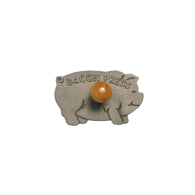 Norpro Cast Iron Pig Shaped Bacon Press with Wood Handle