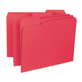 Smead Interior File Folder, 1/3-Cut Tab, Letter Size, Red, 100 per Box (10267)