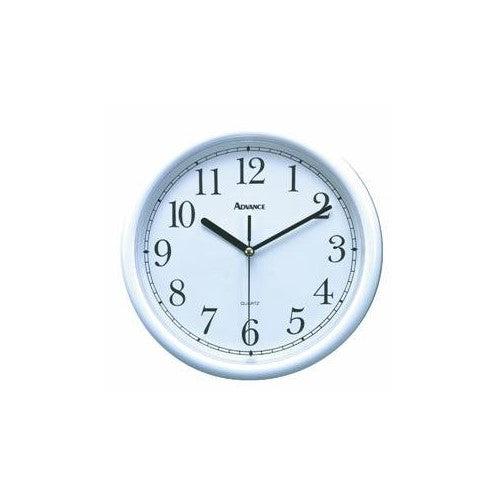 Geneva/Advance Clock Co 8101 Tradition 10" White Plastic Wall Clock, Round