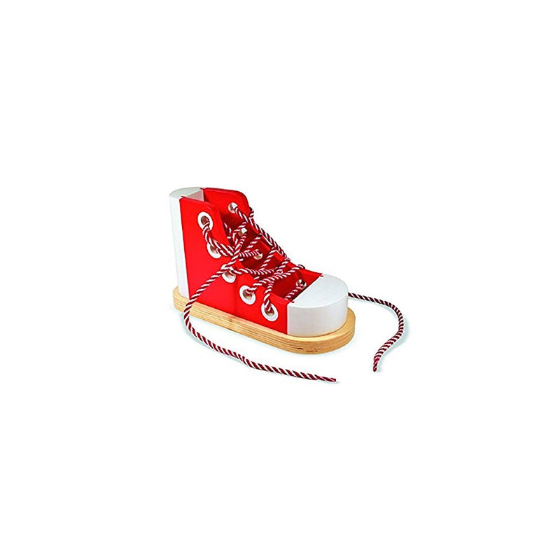 Melissa & Doug Deluxe Wood Lacing Sneaker - Learn to Tie a Shoe Educational Toy