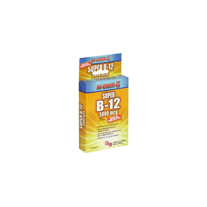 Hi Ener G Super B12 5000 mcg Tablets, By Windmill - 30 Ea