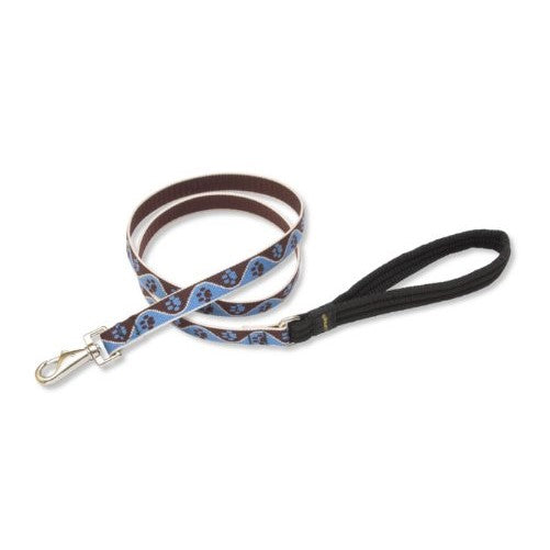 LupinePet Originals 3/4" Muddy Paws 6-foot Padded Handle Leash for Medium and Larger Dogs