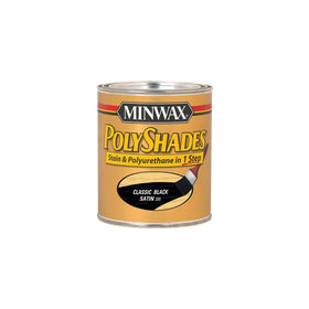 Minwax 613950444 PolyShades - Stain & Polyurethane in 1 Step, quart, Classic Black, Satin