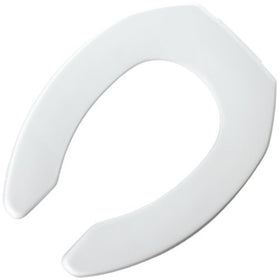 Bemis Medic-Aid 2" Lift Raised Open Front Plastic Toilet Seat, Elongated, White,2L2155T 000