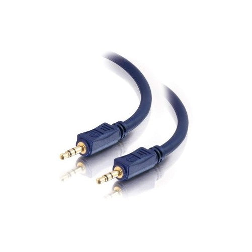 C2G 40937 Velocity 3.5mm M/M Stereo Audio Cable, Aux Cable, Blue (75 Feet, 22.86 Meters)