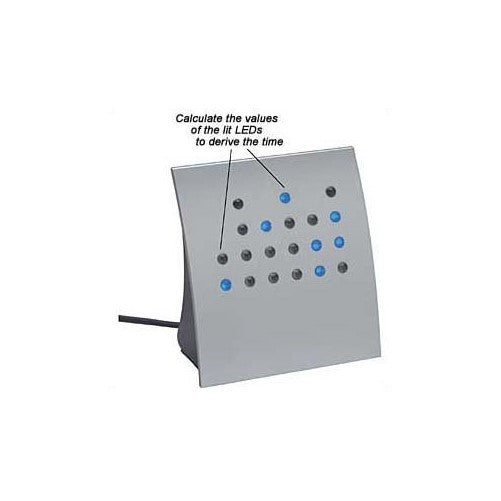 Crystal Blue "Powers of 2" BCD & Direct Binary Clock (Silver w/Blue LEDs)