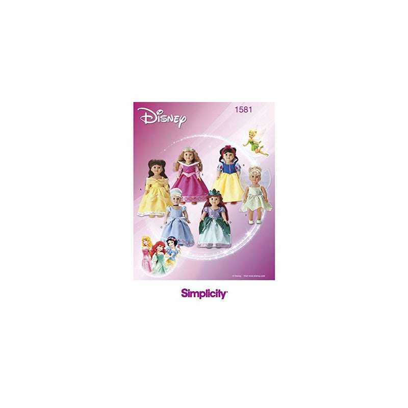 Simplicity 1581 Disney Princess Doll Clothes