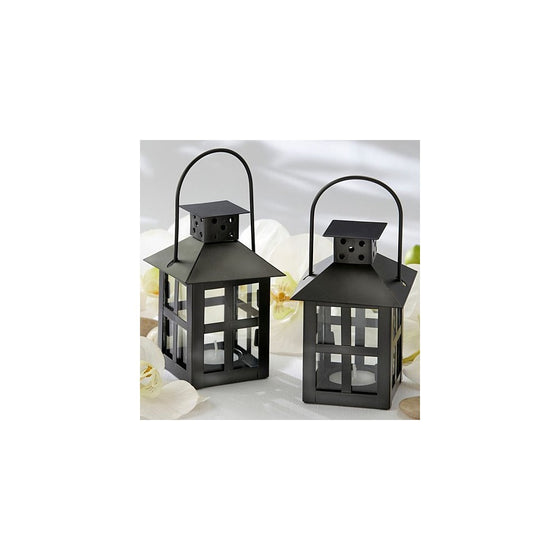 Kate Aspen Luminous Black Mini-Lantern Tea Light Holder