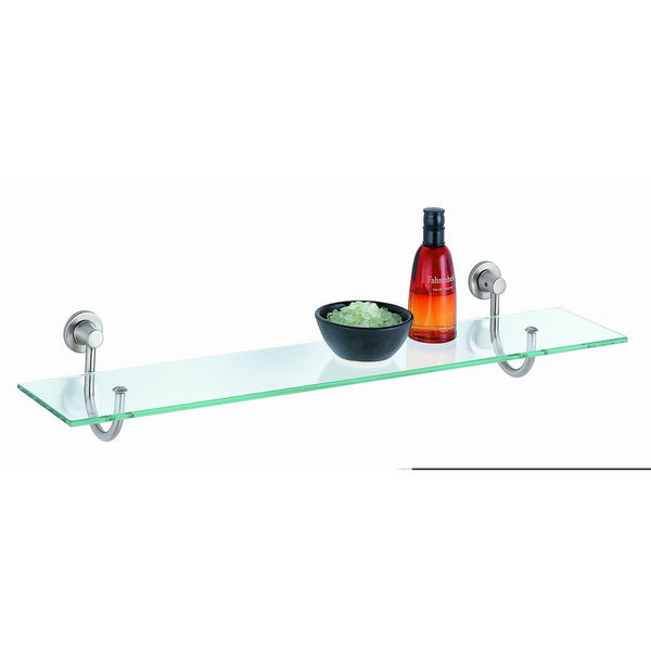 Organize It All Mounted Tempered Glass Shelf with Satin Nickel Mounts