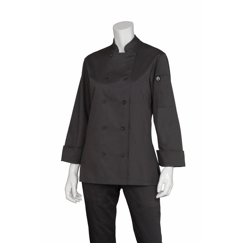 Chef Works Women's Marbella Chef Coat, Black, Small