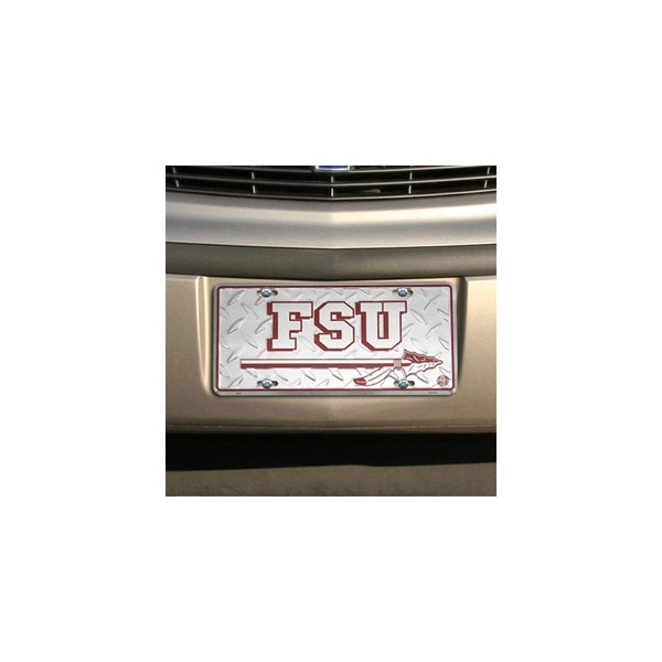 NCAA Florida State Seminoles (FSU) Silver Metal License Plate