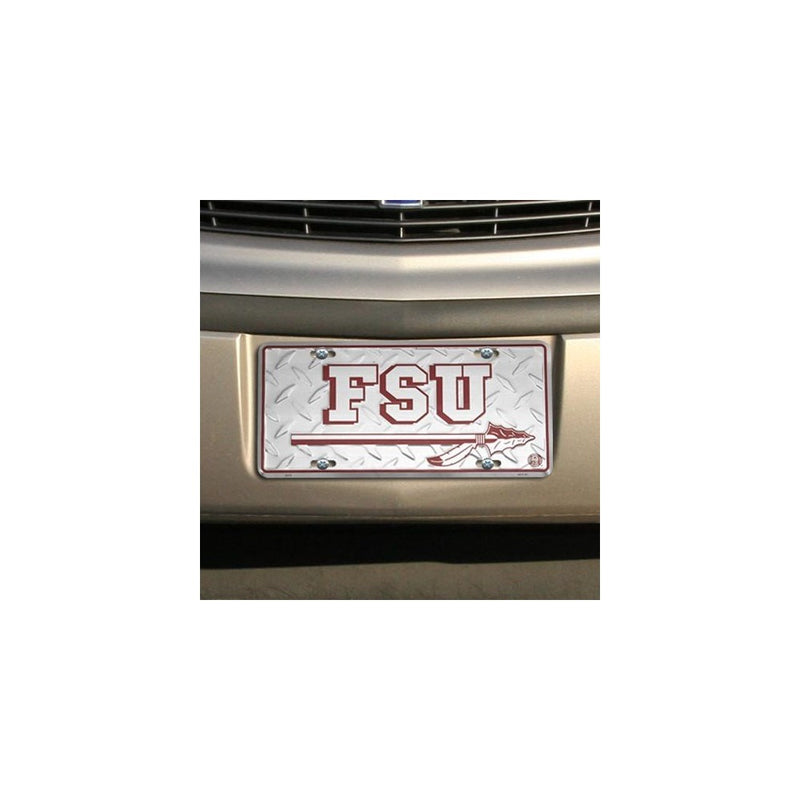 NCAA Florida State Seminoles (FSU) Silver Metal License Plate