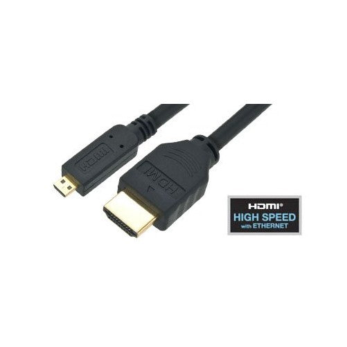 Link Depot 6\' Gold Plated HDMI to HDMI Micro High Speed HDMI Cable with Ethernet