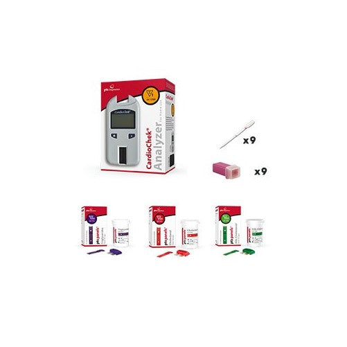 Cardio Chek Starter Cholesterol Analyzer kit with cholesterol test strips by PTS Panels