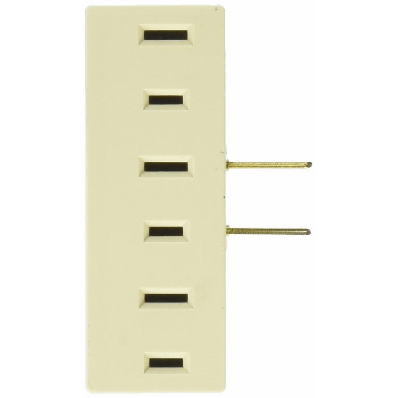 Leviton 001-00065-00I 001-65-I Triple Tap Plug-In Outlet Adapter, Ivory
