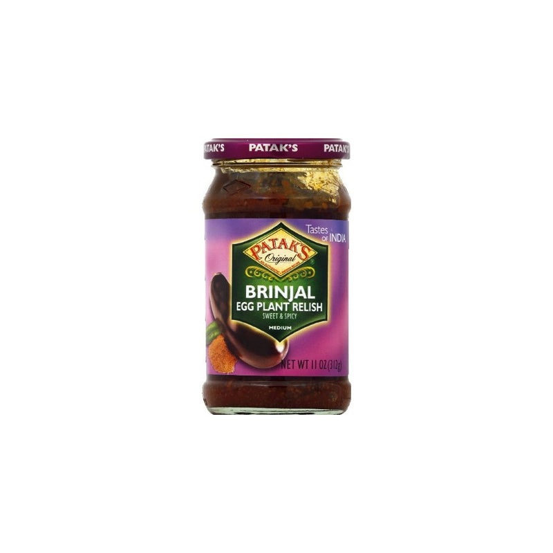Patak's Brinjal (Egg Plant) Relish 11-ounce Jars (Pack of 6)