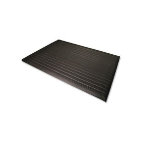 Genuine Joe Anti-Fatigue Mat, Vinyl Foam, Beveled Edge, 3'x12', Black