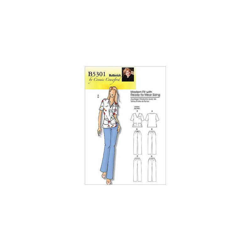 Butterick Patterns B5301 Misses'/Women's Top and Pants, Size WOMAN (XXL-1X-2X-3X-4X-5X-6X)