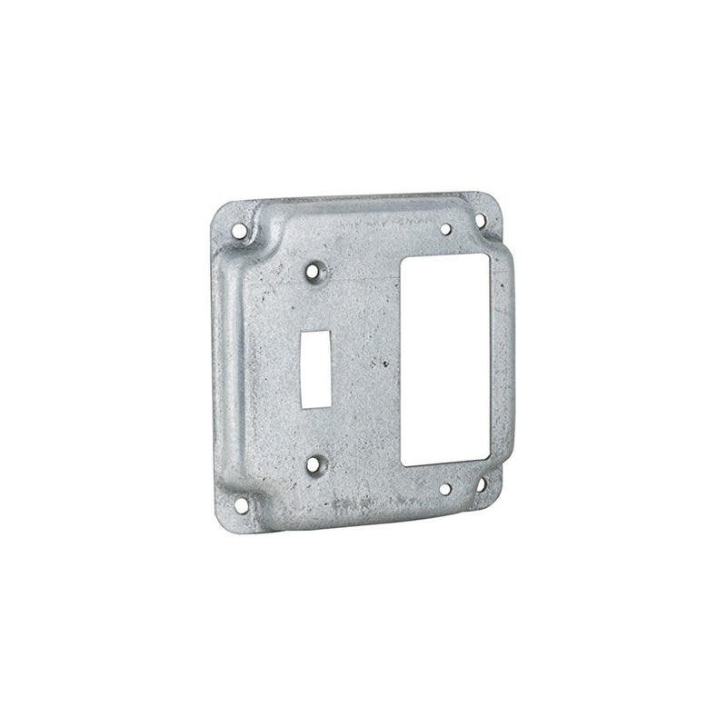 Hubbell-Raco 814C 1 Toggle and 1 GFCI 4-Inch Square Exposed Work Cover