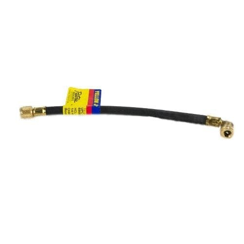 Yellow Jacket 15272 Plus II 1/4" Heavy Duty Charging Hose, HCL Straight x 90 degree, 72", Black