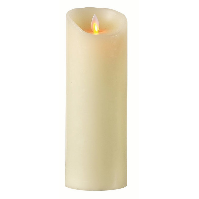 Boston Warehouse Mystique Flameless Candle, Ivory 9" Pillar, Remote Control Ready, Real Wax Candle With Realistic Flickering Wick, Battery Operated