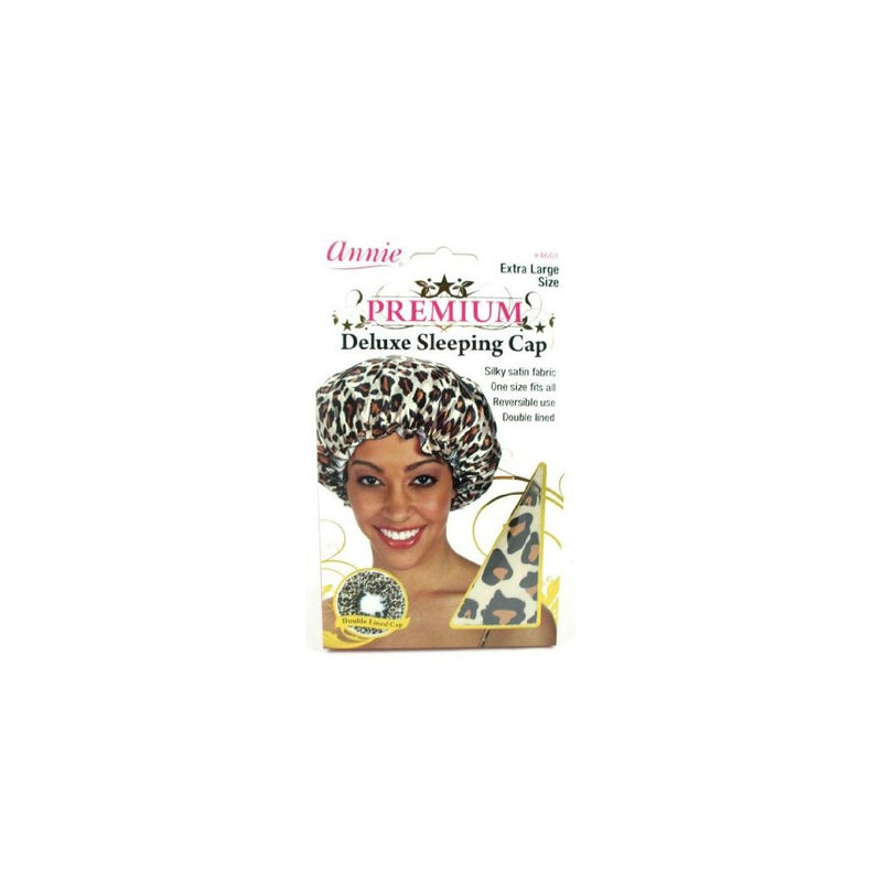 Annie Premium Deluxe Sleeping Cap Leopard Pattern Universal Size (Extra Large Size) #4601