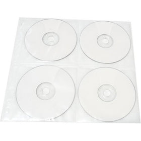 25-Pack 8 Disc CD DVD Poly Sleeves 3 Ring Binder Pages - 200 Disc Capacity (White), for Oversized Binders Only