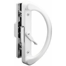 Prime-Line C 1223 Non-Keyed Sliding Glass Door Handle Set – Replace Old or Damaged Door Handles Quickly and Easily – Diecast, Clamp Style, Surface Mount (Fits 4-15/16” Hole Spacing)