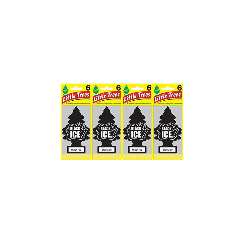 Little Trees U6P-60155 Black Ice Air Freshener, (Pack of 24)