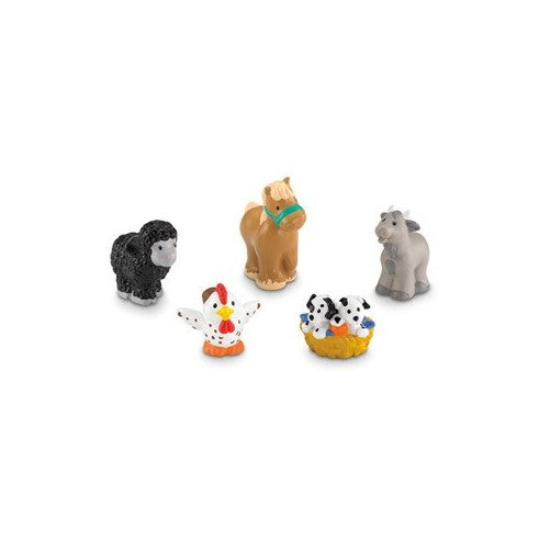 Fisher Price Little People Animal Figure Pack (Pony, sheep, goat, chicken and puppy in a basket)