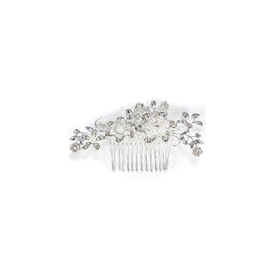 ZXUY Charm Bridal Wedding Silver Crystal Rhinestones Pearls Women Hair Comb Clip Hot