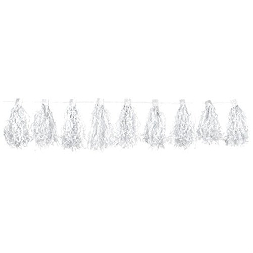 Amscan Frosty Paper Tassel Garland, 10', White