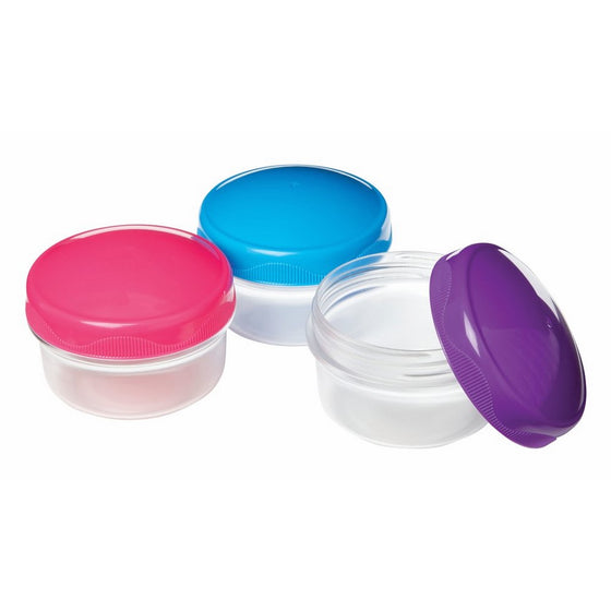 Sistema To Go Collection Mini Bites Food Storage Containers, 4.3 Ounce, Assorted Colors, Set of 3,