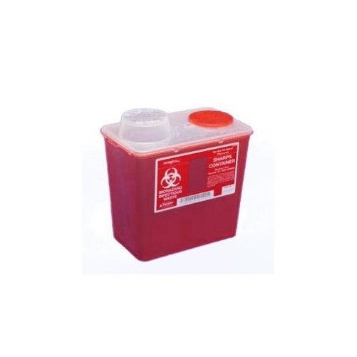 Monoject Medium 8 Qt. Sharps Disposal Container, Chimney-Top, Red - 8881676285